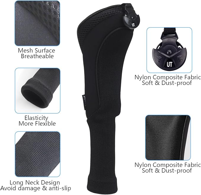 Craftsman Golf 3pcs/Set Meshy Neoprene Golf Club Headcover for Driver Fairway Hybrids Rescue