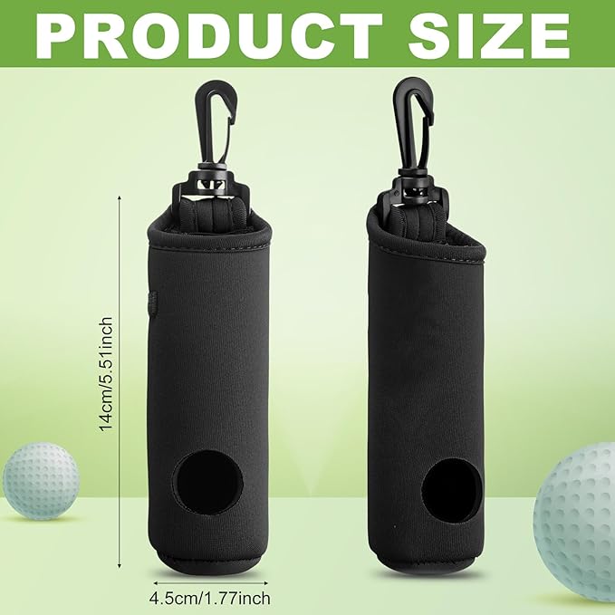 4 Pieces Golf Tee Holder Golf Ball Carry Bag Pouch Ball Holder Keychain Belt Clip Gifts Accessories