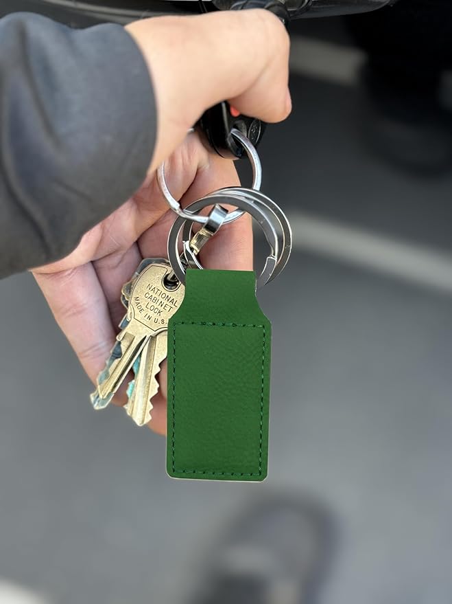 LaserGram Rectangle Keychain, Coat of Arms Germany, Personalized Engraving Included (Green)