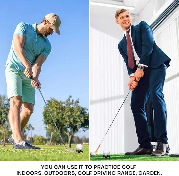 Golf Simulator tees, 24Pcs Plastic Golf Mat Tees for Home, Outdoor or Indoor Golf Tees for Training, Practice Golf tees for Winter Turf and Driving Range, Pack of 12 Tall & 12 Small