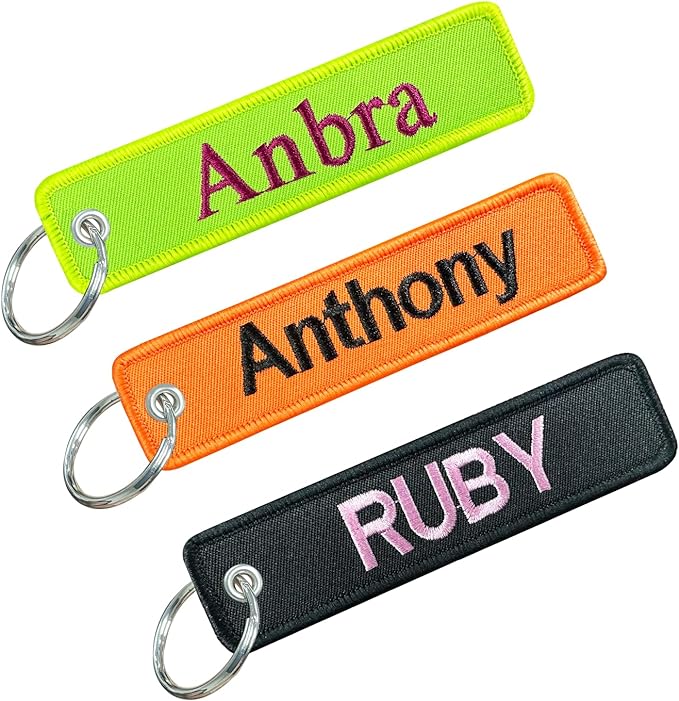 silkmilk Personalized Keychains, Customized Embroidered Key Tags, Luggage Tags, Key Ring Accessories, Gifts for Men & Women