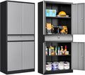 Metal Storage Cabinet with Doors and Shelves,Garage Storage Cabinets with Lock and Drawer,Metal Cabinet with Locking Doors,4 Door Steel Cabinet,71" Tall Lockable Cabinets for Garage,Home,Office