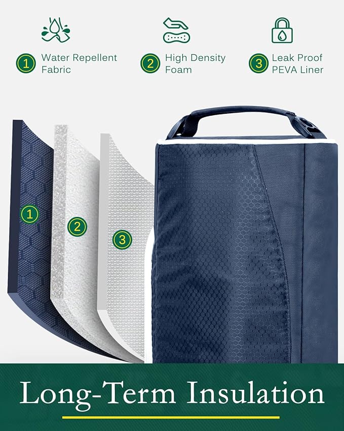 Golf Cooler Bag with Ice Packs - Golf Gifts for Men Fits in Golf Bags Golf Accessories Fathers Day Dad Gifts from Daughter Son Wife - Keeps 6 Beer Cans or 2 Wine Bottles Cold for Hours