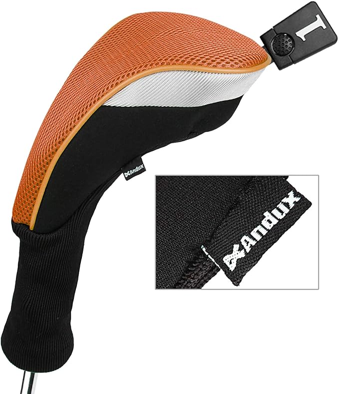 Andux 3pcs/Set Golf 460cc Driver Wood Club Head Covers Long Neck with No. Tags