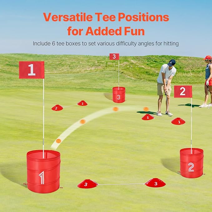 VEVOR Backyard Golf Game, 6 Hole Golf Course, Golf Practice Games, Golf Chipping Game for Family, Adults and Kids, Portable Outdoor Yard Golf Game for Lawn, Yard, Camping, Park, Beach