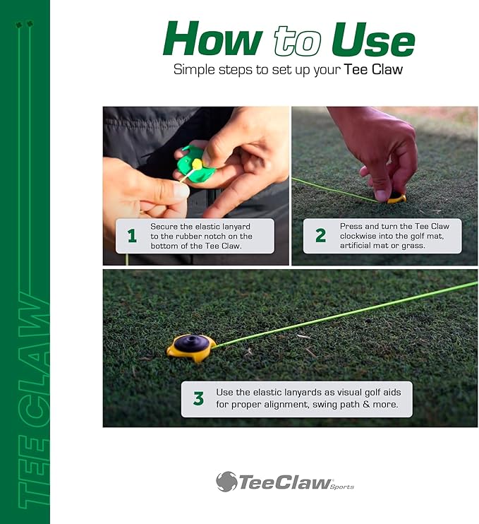Tee Claw Golf Tee Holder, Great for Golf, Baseball and Softball for Putting Training Aid, Foot Placement, for Indoor and Outdoor Training, Made in USA