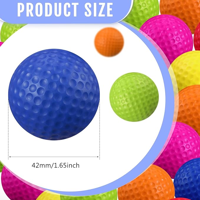 Junkin 24 Pcs Foam Golf Practice Balls Realistic Feel and Flight Training Sport Balls Elastic Soft Foam Golf Balls for Indoor or Outdoor Backyard Training