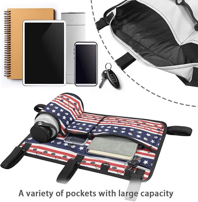 Golf Ball Golf Cart Rear Seat Organizer Universal No Drilling Storage Bag Lightweight Accessories
