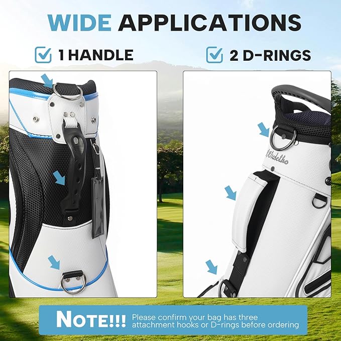 Golf Bag Shoulder Strap, Universal Golf Bag Strap Replacement Double Shoulder Adjustable Strap Padded Golf Bag Carry Strap
