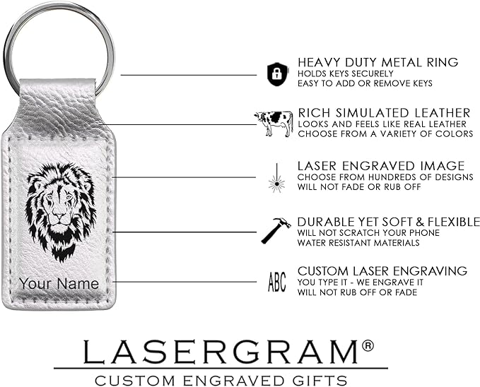 LaserGram Rectangle Keychain, Disc Golf, Personalized Engraving Included