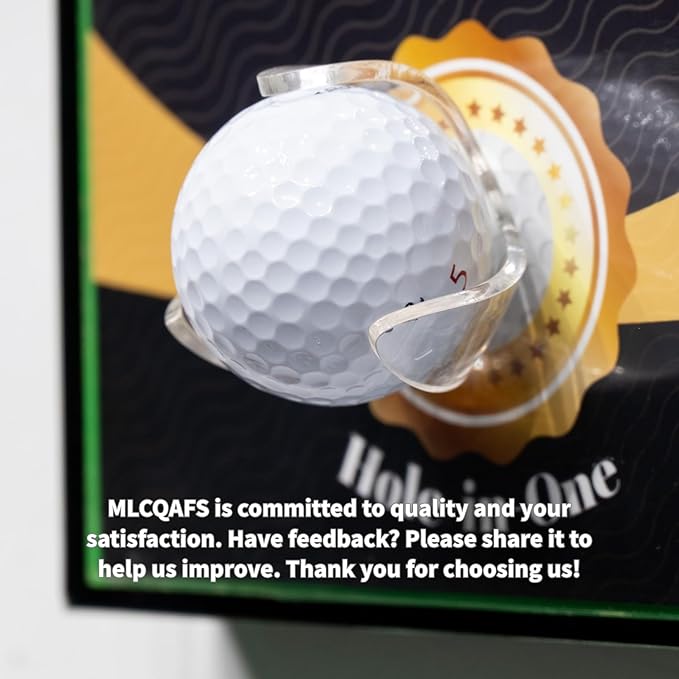 Green Acrylic Perfect Shot Golf Ball Display Case Frame, 6.3x12.2 Inch Vertical Design with Custom Name, Photo, and Details, Art Print Background, Acrylic Ball Holder (Golf Ball Not Included)