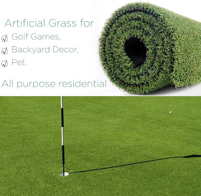 Petgrow Pro Putting Green Golf Artificial Grass Turf 4FTX11FT， Indoor Outdoor Golf Training Mat, Synthetic Fake Grass for Baseball Football Gym Sports