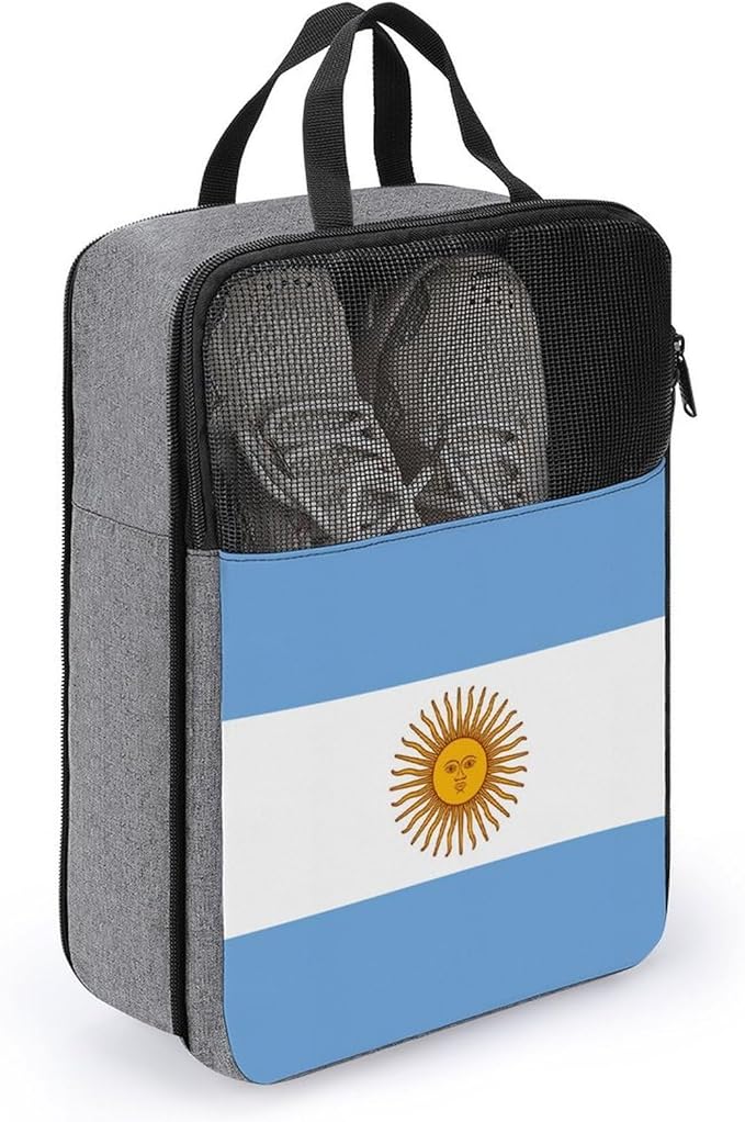 Sneakers Packing Organizer Pouch Argentina Flag Sneaker Bags Portable Travel Shoe Packing Bag for Travel and Daily Use