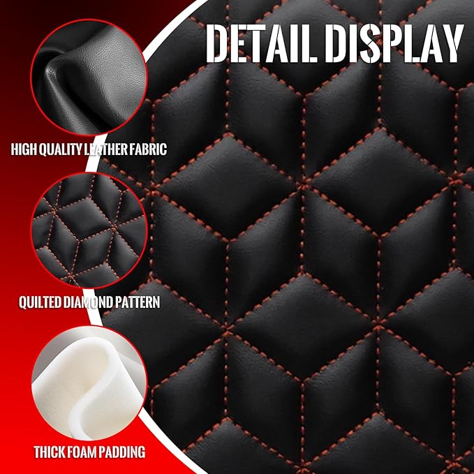 Golf Cart Seat Covers Front and Rear for Yamaha G29/Drive/Drive 2 2007+ Standard Seat Cushion, EZGO Vinyl Leather Seat Cover Set Replacement Accessories, No Staples, Black(4 PCS)