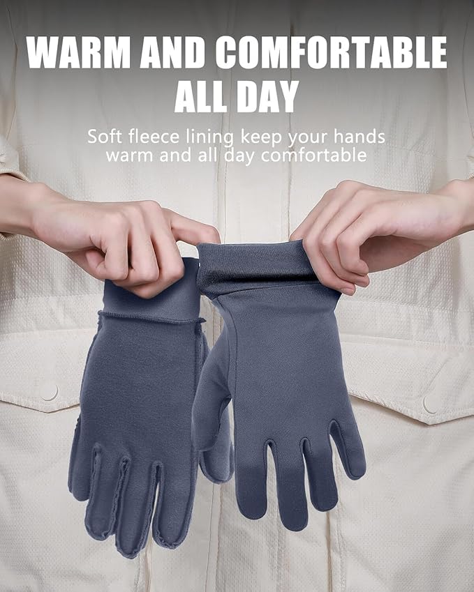 Aegend Lightweight Winter Gloves for Men Women, Warm Running Gloves Touchscreen Thermal Glove Liners for Cold Weather Driving, Cycling & Hiking, Non-Slip, Elastic Cuff, Stretchy, Durable