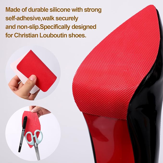 Red Bottoms Sole Protector,Shoe Sole Protector for Christian Louboutin High Heels, Anti Slip Shoe Grips Pads Compatible with Louboutin Shoes