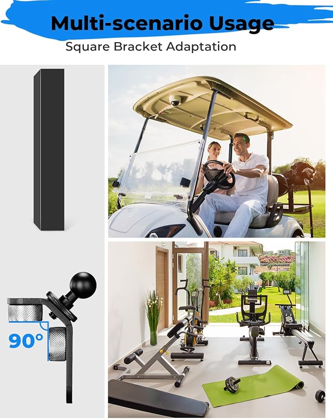 KEMIMOTO Magnetic Golf Cart Phone Holder Compatible with EZGO, Club Car, 360-Degree Rotatable Universal Phone Mount Bracket Suitable for iPhone, Pixel, Galaxy