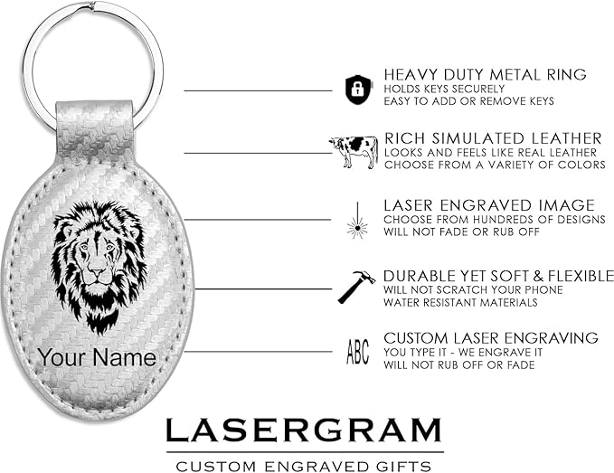 LaserGram Oval Keychain, Sunflowers, Personalized Engraving Included