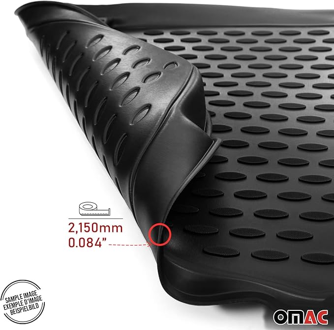 OMAC Floor Mats for VW Golf GTI MK7 2015-2021 Car Mats All Weather 3D Custom Fit Rubber Mat Waterproof Odorless TPE Floor Liners Laser Measured Non-Slip (Black)