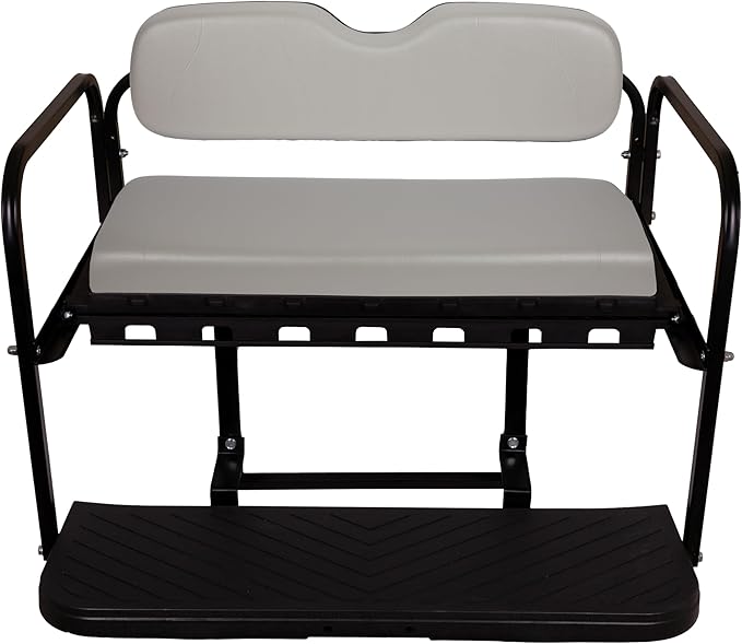 GTW MACH3 Golf Cart Rear Seat Kit Compatible with Club Car Precedent, Tempo, Onward Golf Carts | Fits 2004-Up Models | Steel Frame with Dove Gray Cushions