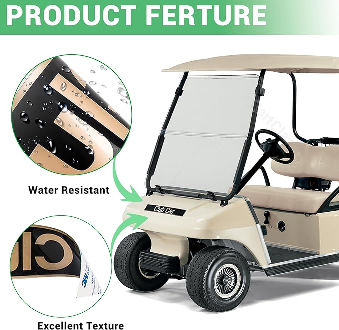 Golf Cart Replacement Name Plate, Suitable for Club Car DS & Carryall Golf Cart, Stricker Replace OEM#: 1014198
