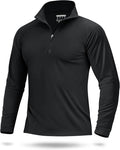 Boladeci Men's UPF 50+ Sun Shirts 1/4 Zip Long Sleeve SPF UV Protection Lightweight Quick Dry Quarter Zip Golf Shirts