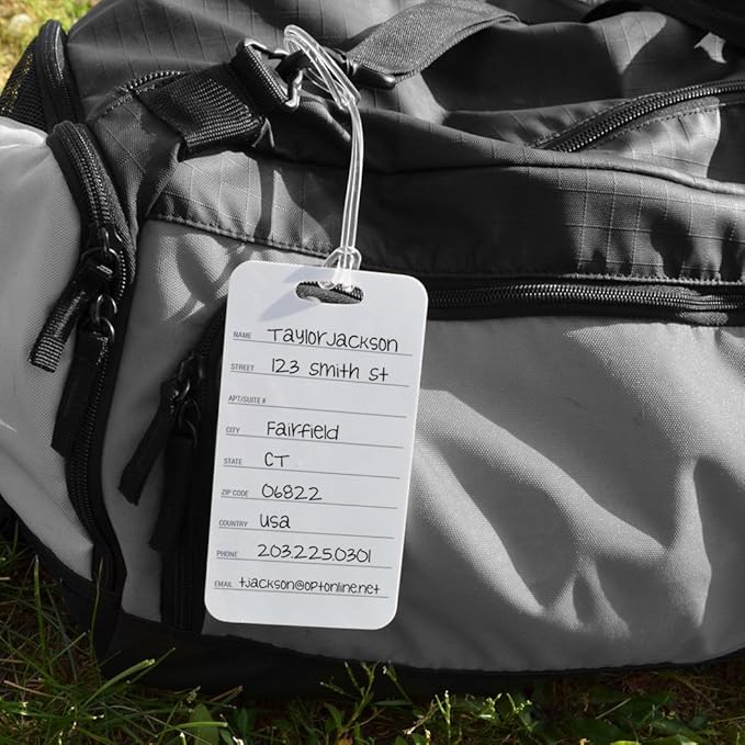 ChalkTalkSPORTS Golf Luggage & Bag Tag | Personalized Team with Golf Ball | Standard Lines on Back | Large | Gray/Black