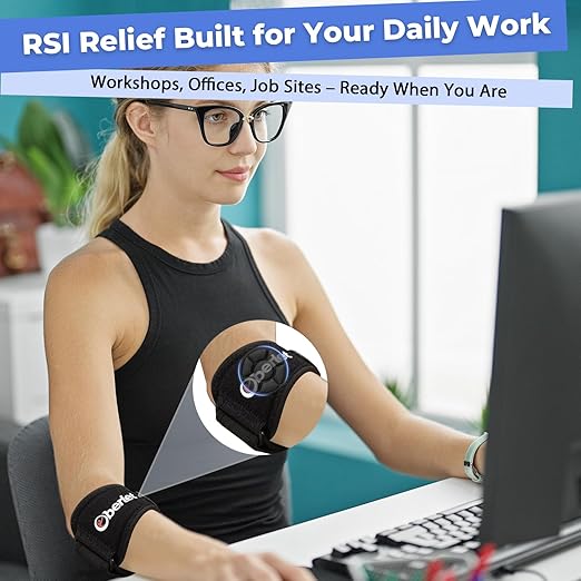 Tennis & Golfer's Elbow Brace for Men & Women with Tendonitis & Elbow Pain Relief - Adjustable Strap & Compression Pads, Arm Forearm Support Band - Rose Red 1 Pack