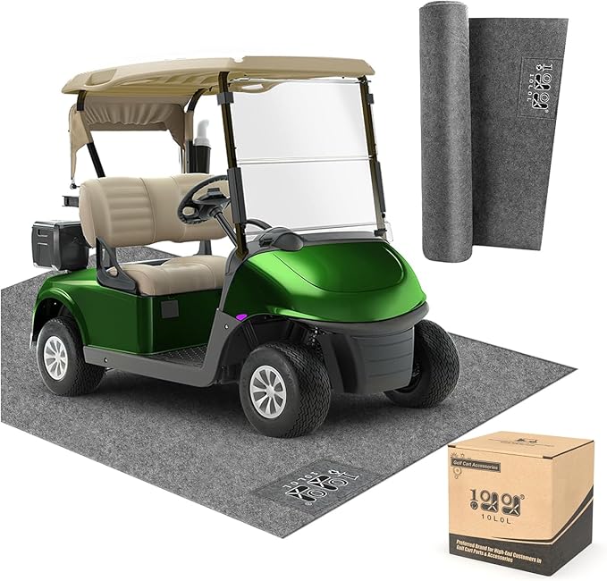 10L0L Golf Cart Garage Mat,Durable, Waterproof, Oil-Resistant,Anti-Slip Universal Parking Mats for Yamaha Club Car EZGO Golf Cart/Motorcycle/ATV/UTV,Size 106" x 59"