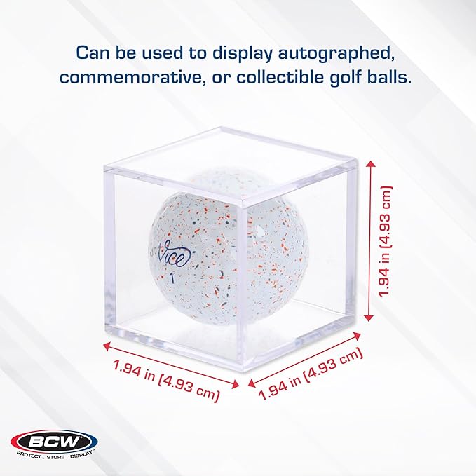 BCW Golf Ball Display Case - 1 ct Clear Polystyrene Shell Golf Ball Display Two-Piece Compact Design Display Case for Your Collectible Golf Ball Golf Ball Holder
