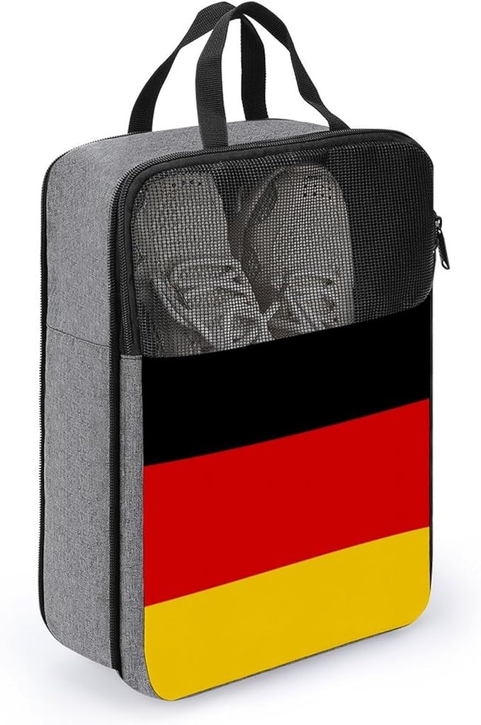 Reusable Portable Shoe Bag Germany Flag Lightweight Shoe Organizer for Soccer, Golf Sneaker Storage Pouch