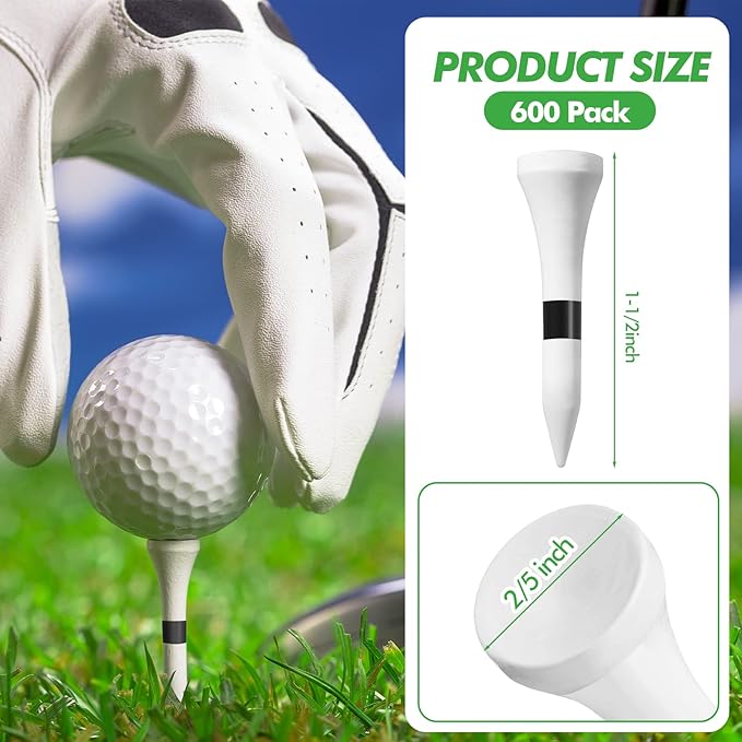 Mudder 600 Pack Golf Tees Bulk Wooden Golf Tees Multicolor Wood for Men Balls Accessories