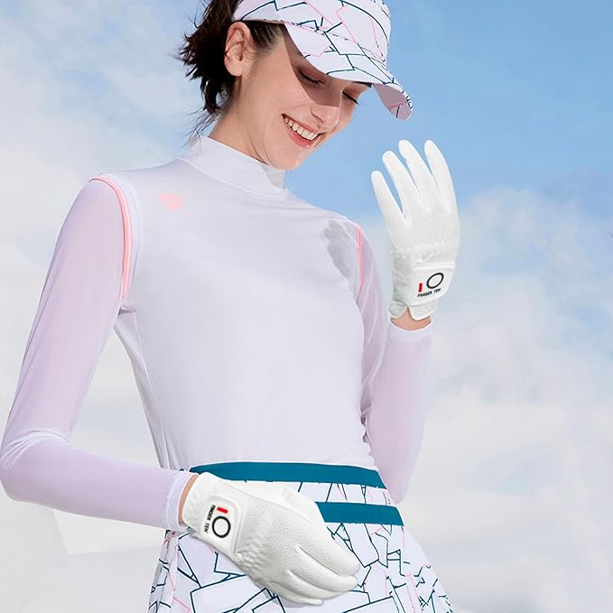 FINGER TEN Womens Golf Glove Right Handed Golfer Left Hand Rain Grip Hot Wet All Weather Value 2 Pack, Golf Gloves Breathable Flexible for Ladies Women