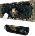 Vintage Possum Large Gaming Desk Mat,Rubber Non-Slip Retro Opossum Nighttime Floral Frame Mouse Pad,31.5x11.8x0.12in Extended Mousepad,Game Lover Mice Pads Gifts,Office Home Deskmat Decor