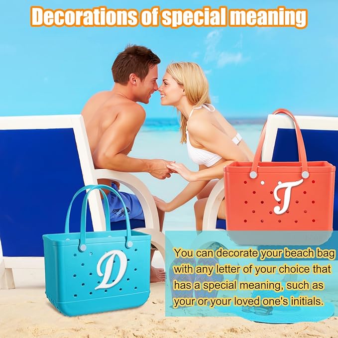 Mity rain Letter Charms for Bogg Bag，Alphabet Lettering Accessories Charms Compatible with Bogg Bag Original All Models, Insert Decorative Letter for Handbag Beach Tote Bag F