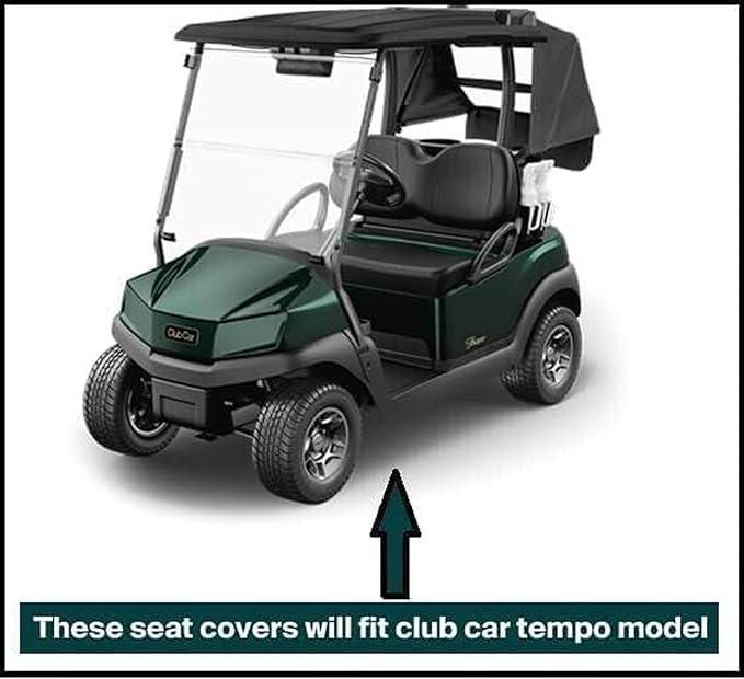 Huskey Parts Company Golf Cart Seat Cover Charcoal Gray for Club Car Precedent 04+, Tempo, Front Rear