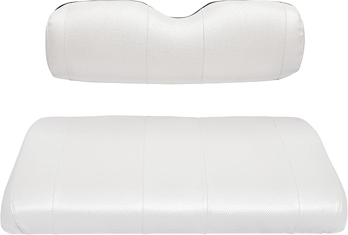 Seat Cover Replacement for Yamaha Drive or G-29 Golf Cart - Front Bench Seat - Premium Marine Vinyl - 5 Panel Stitching - Staple On Installation - Two-Tone Golf Cart Seat Covers (White)