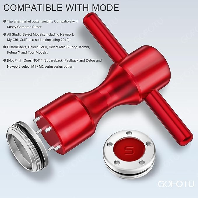 Golf Head weight 2pcs. 5g Golf Custom Weights+Red Wrench Compatible with Titleist Scotty Cameron Putters Newport (5g)