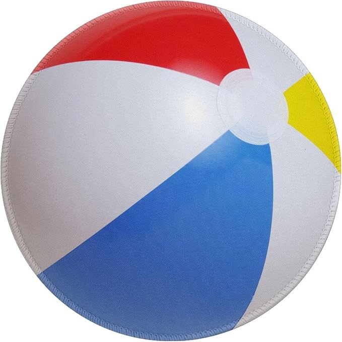 Novelty Beach Ball Round Mouse Pad, Small Gaming Mousepad with Stitched Edge, Non-Slip Rubber Base Mouse Mat Office Desk Accessories for Laptop Computer Decor 7.9 X 7.9 Inch