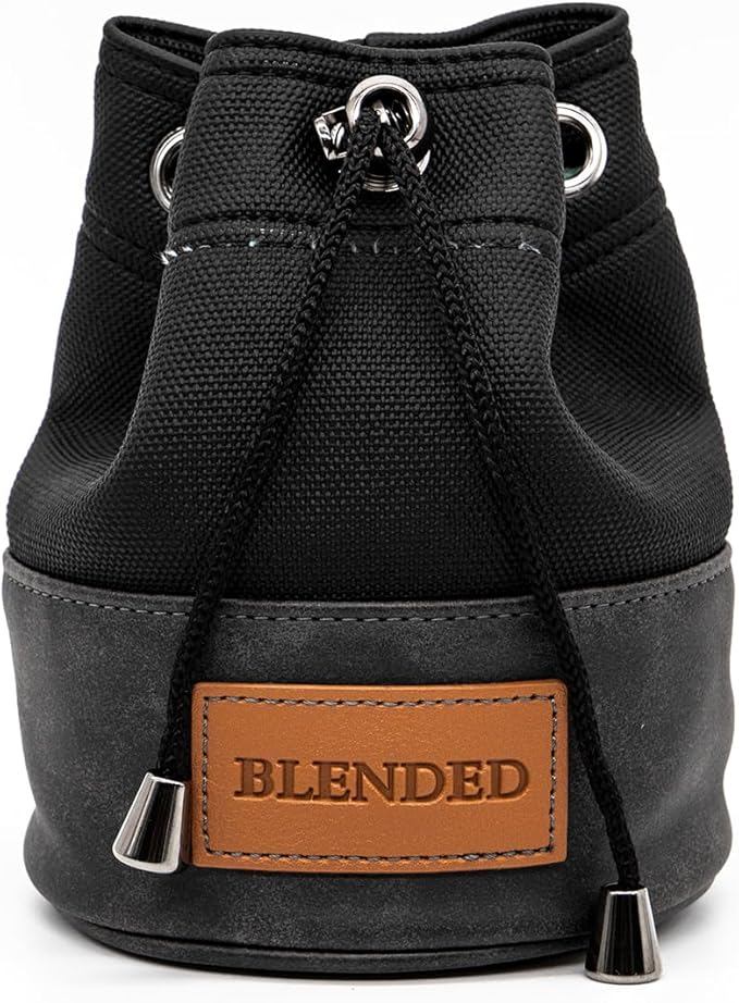 Golf Valuables Pouch,Bucket Waist Design Golf Pouch Bag with Drawstrings Golf Tee Bag Pouch Leather for Men Women Black