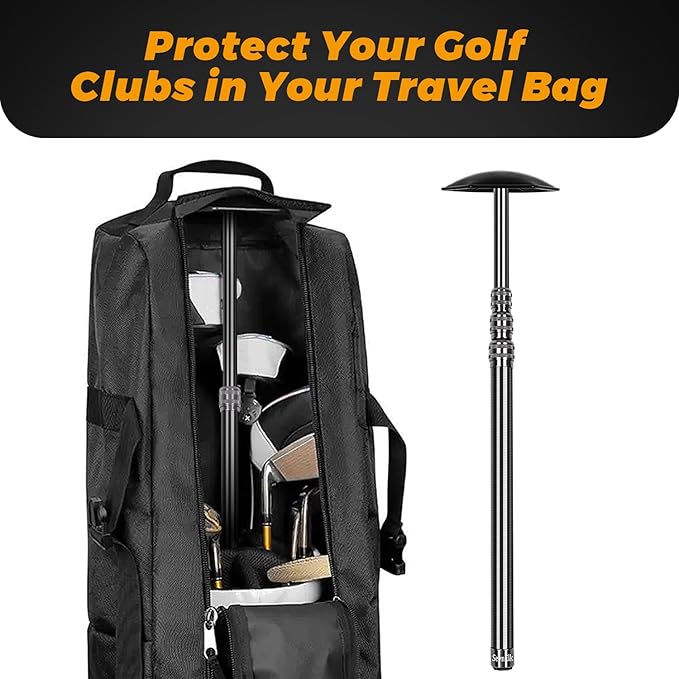 Carbon Fiber Golf Travel Bag Support Pole - Anti-Extrusion Cover and Lightweight Travel Golf Bag Support Rod, Stiff Arm for Golf Travel Bag