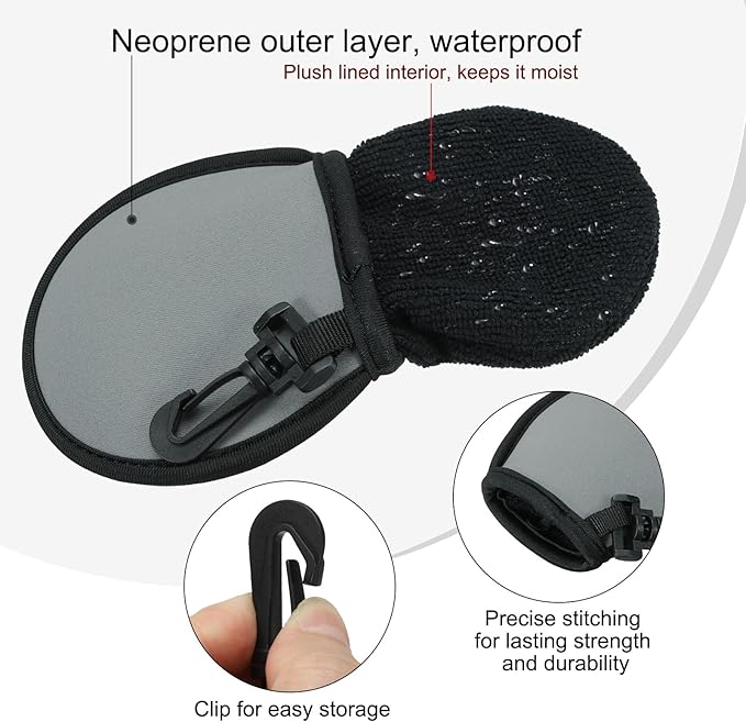PATIKIL Golf Ball Washer Pouch, Portable Golf Balls Cleaner Pocket Bag with Hanging Clip for Women Golf Exercise