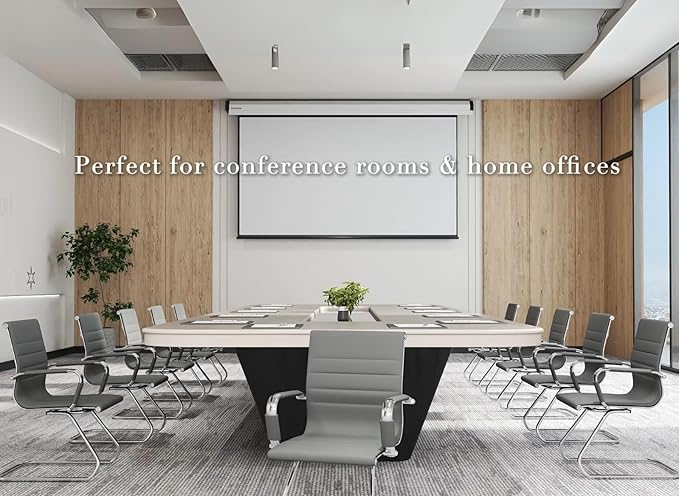 CIMOTA Waiting Room Chairs Leather Office Guest Chair Mid Back Reception Chairs with Sled Base for Meeting/Patient/Conference Room, Grey Set of 4