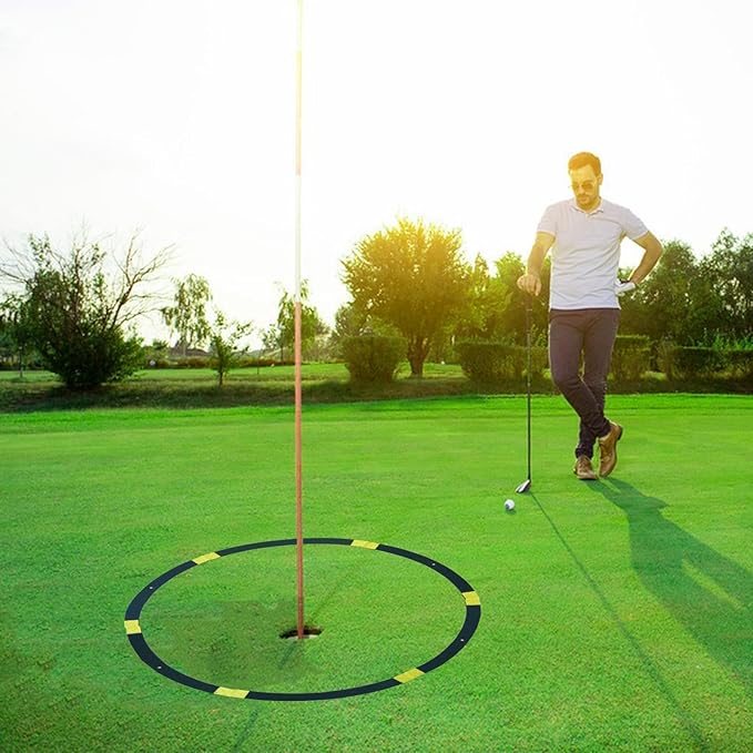 Golf Hole Target Rings - Chipping Aid Circles, Practice Alignment Tools | Foldable Putting Zone Markers, Lightweight Swing Training Equipment, Target Kit with Scenario for Backyard Lawn, Indoor Green