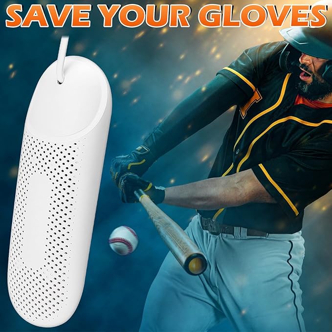 Batting Glove Dryer Cleaner and Odor Eliminator Deodorizer Inserts with Thermal Heating and Timer for Baseball Softball Football Golf, Effectively Eliminates Odors