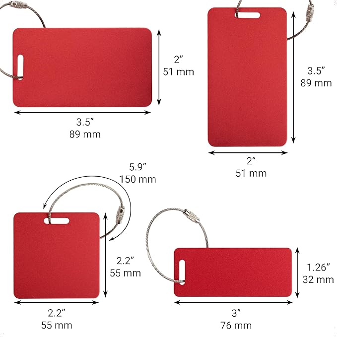 Personalized Luggage Tags for Suitcases Custom Metal Name Tags for Backpacks Bags Travel - Small (Purple)