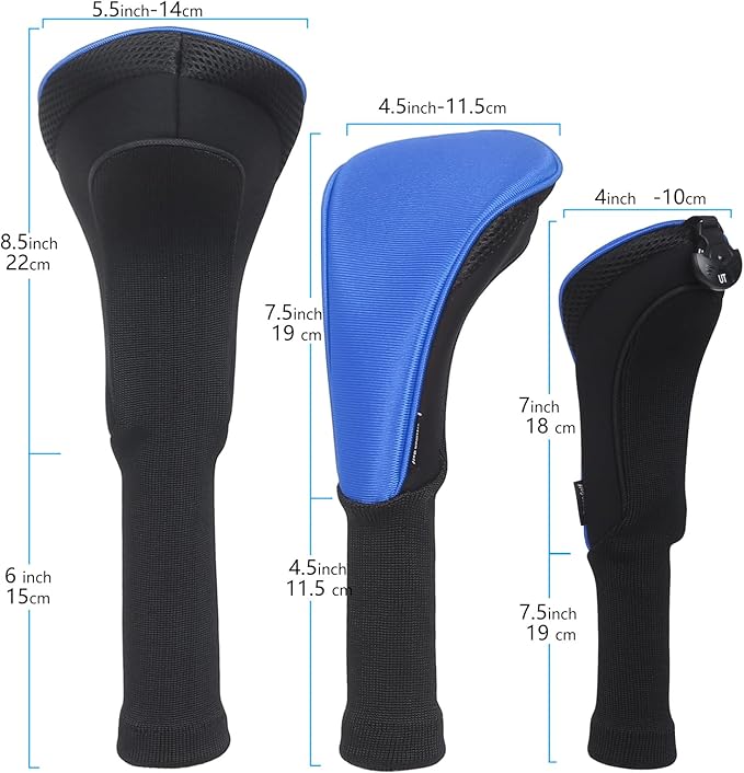Craftsman Golf 3pcs/Set Meshy Neoprene Golf Club Headcover for Driver Fairway Hybrids Rescue