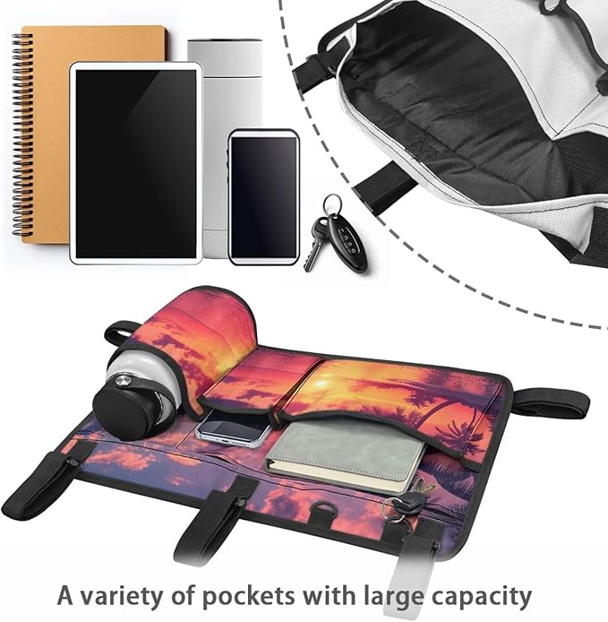 Fashion Golf Cart Rear Seat Organizer Lightweight Storage Bag Accessories for Club Car, Wheelchair and Walker