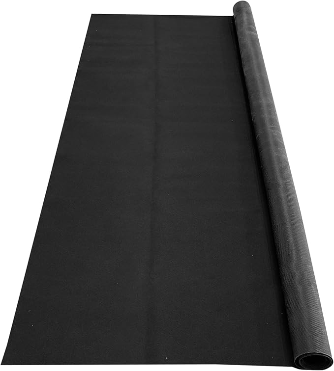 AutoFloorGuard AFG8018 17 Foot x 7.3 Foot Golf Cart Medium Size Garage Carpet Containment Mat with Stay-Put Corners and Anti-Slip Backing, Black