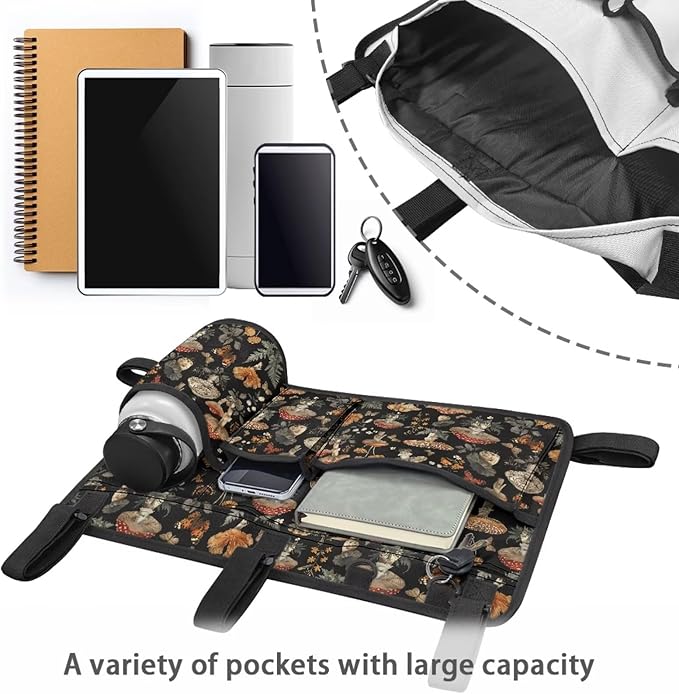 Fashion Golf Cart Rear Seat Organizer Lightweight Storage Bag Accessories for Club Car, Wheelchair and Walker